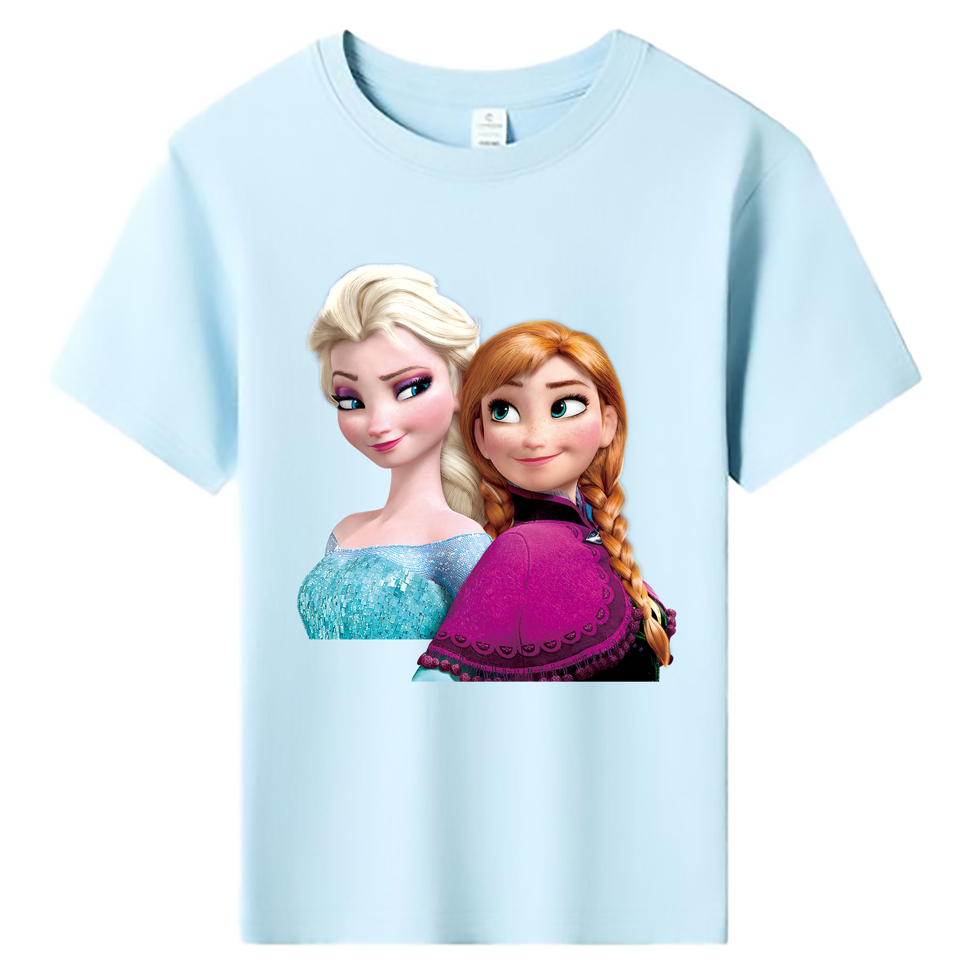 （画像用） アナと雪の女王 アンナ エルサ Frozen Anna Elsa 綿100％キッズTシャツ（フロントプリント）